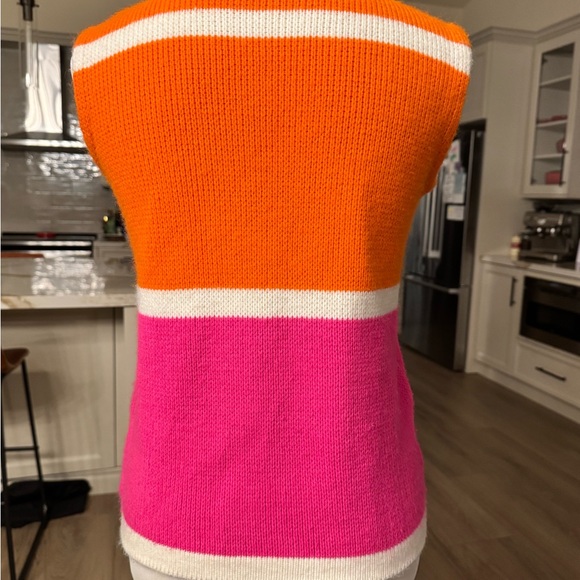 Vintage Orange and Pink Geometric Sweater - Picture 3 of 4